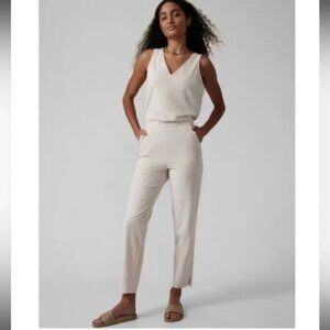 Athleta Brooklyn Jumpsuit, Cream, Size 4 tall